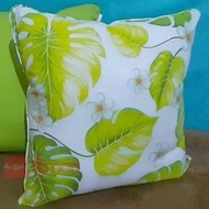 HIJAU P36L36 Green Leaf Square Sofa Cushion