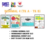 4 in 1 NORMAL Work Sheet for Kindergarten A to Kindergarten B - Normal Coding, Creative Worksheet, G