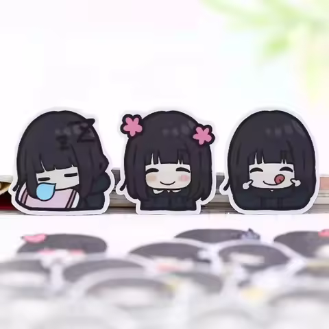 40 Pcs Girl Avatar Hand-painted Student Sister Papers Toys Stickers Flakes Diary Car Decoration Diy 