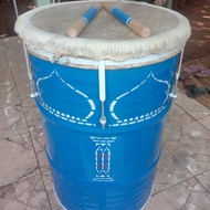 bedug drum motif biru besar