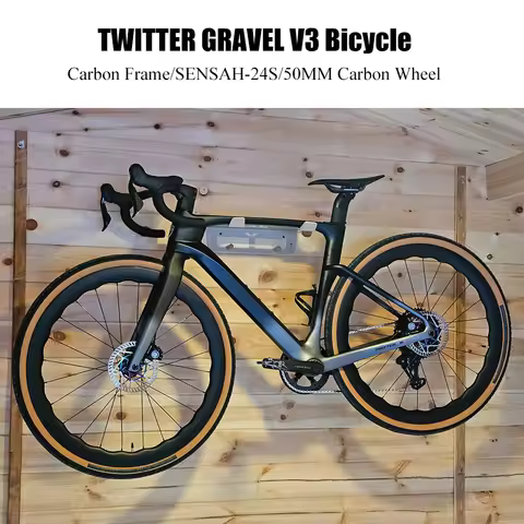 2025 TWITTER Gravel V3 Carbon Fiber Gravel Bike 700*40C SENSAH RS-2*12S Hydraulic Brake Bicycle With
