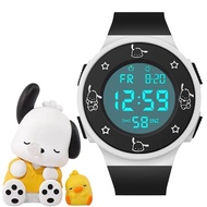 【DSJ】 Hello Kitty Smart Digital Watch Waterproof Multifunction Rubber Strap Gifts Sanrio Cartoon Women Watches Kids Wristwatch