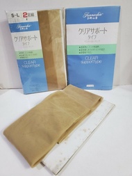 Funnaskin (芬娜仙蒂) Clear Support Type 膚色絲襪 隱形襠絹感覺彈力襪褲 日本製 只拆袋影相 毎包 2 對 ($100) 有兩包
由於已閒置長時間 外包裝及咭紙已變黃 介