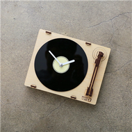 輕手作。木製模型 / 黑膠唱片機時鐘【WOODSUM】 (新品)