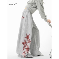 American Star Letter Graffiti Sweatpants Women Men Autumn hiphop Hip Hop Hip-hop Pants Wide-Leg Mach