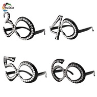 [chulisia] 30th 40th 50th 60th Funny Glitter Diamante Birthday glasses for party Novelty Plastic  Ey
