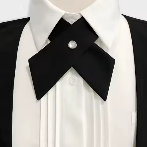 Uniform Tie Cross Shaped Bow Tie Professional Collar For Men Women Summer Solid Color Campus Host Un