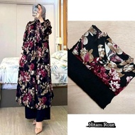 Set Long Tunik Kamelia Tunik Rayon Jumbo Berkancing