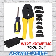 Wire Crimping Tool Set with Bag Crimping Tool Kit Screwdriver Terminal Crimping Insulated Non-Insulated Cable Wire