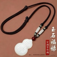 Heavenly Official Blessing Pendant Blue White Jade Gourd Pendant Men Women Style Mountain Ghost Tali