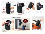 LIHIT LAB. Fabric扁型伸縮筆筒/ 藍色/ 附磁鐵