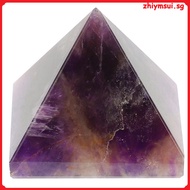 Decor Ornament Pyramid Desk Delicate Crystals Stone Egyptian Dining Table Simple Purple Natural Office  zhiymsui