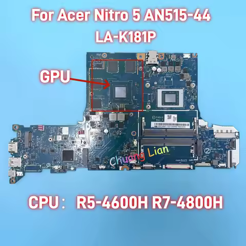 LA-K181P For Acer Nitro 5 AN515-44 Laptop Motherboard With R5-4600H R7-4800H CPU GTX1650 GTX1650TI G