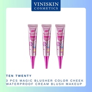 TEN TWENTY 3 PCS MAGIC BLUSHER COLOR CHEEK WATERPROOF CREAM BLUSH MAKEUP