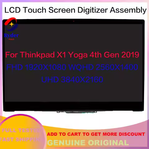 14.0" FHD For Lenovo Thinkpad X1 Yoga 4th 5th Gen 2019 2020 LCD Touch Screen Display N140HCG-GR2 N14
