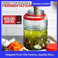 1 Gallon Glass Jar with Lid (2 Pack) 128 Oz Large Jars Wide Mouth for Sun Tea, Big Kombucha Easy to 