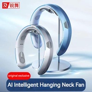 ✨Ready Stock✨Light Luxury High-End AI Smart Hanging Neck Fan Small USB Portable Mini Charging Silent Lazy Leafless Refrigeration Air Conditioner
