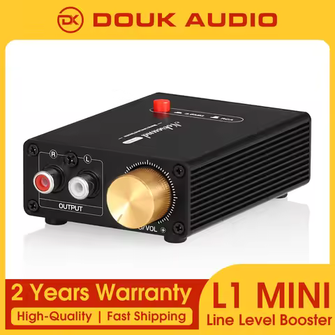Douk Audio L1MINI Mini Stereo Line Level Booster Amplifier Audio Preamp 20dB Gain + Volume Control