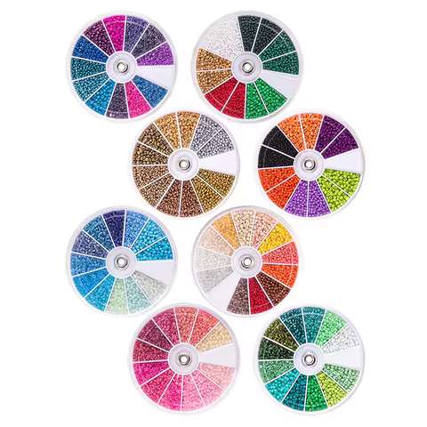 2000Pcs/Box Colorful Series Glass Seed Beads Kit Bracelet Making Kit Beads Assortment Craft Loose Be