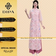 Renovated Ao Dai with 4 Sides, Feather Silk Mixed with Smooth Silk DPCT84 "Nhat Ha" Pink - Diva Pari