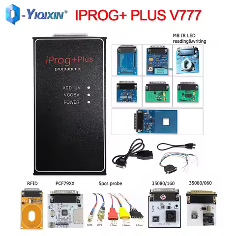 IPROG+ Plus V777 Full Adapters Key Programmer 3in1 Support Airbag Reset/IMMOReplace Tango CarProg Di