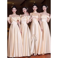 bridesmaid dress plus size bridesmaid dress Bridesmaid Dress 2026 - Elegant Satin Champagne Dress