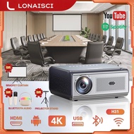 LONAISCI H31 Bluetooth 1080P Full HD Supported Portable Projector with Stand