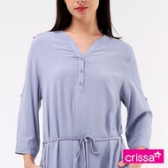 Crissa Soft Linen Woven 3/4 Sleeves Dress CSDT29-0142