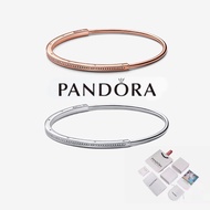 [ส่งจากกรุงเทพ]Pandora แท้ เงิน925 14K rose gold สร้อยข้อมือ กำไล Signature Series pavé set classic bracelet ของแท้ 100% P92 One