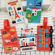 PVC cartoon luggage tag luggage box identification tag identification tag Soft Rubber Boarding Pass 