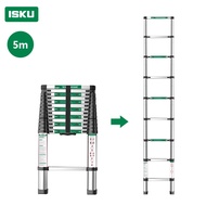 ISKU Tangga Lipat Teleskopik Double Aluminium 3.8M - 6.3M Multifungsi Tangga Portable Super Kokoh
