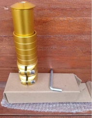 stem riser adaptor130mm extender stem stang sepeda mtb 13cm kunci l - gold