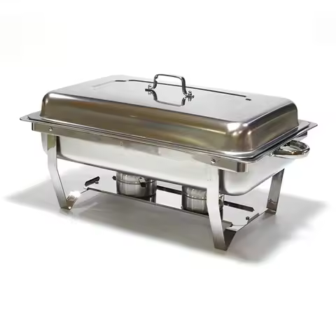 Stainless Steel Buffet Warmer Server 2 Tray Chafing Dish Buffet Set Stainless Steel Food Warmer for 
