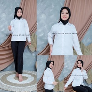 kemeja putih wanita lengan panjang /Baju kemeja kerja polos putih