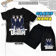 (Free Name) Children's T-shirt and Shorts Set with Dhot Animation Motif Cool and CoolDesign Dhot Clo