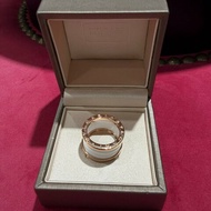 寶格麗 白陶瓷寬版戒指53