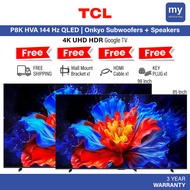 TCL 85 98 Inch QLED Quantum Dot 144Hz 4K UHD HDR Google TV 85P8K 98P8K Onkyo 2.1 Channel subwoofer s