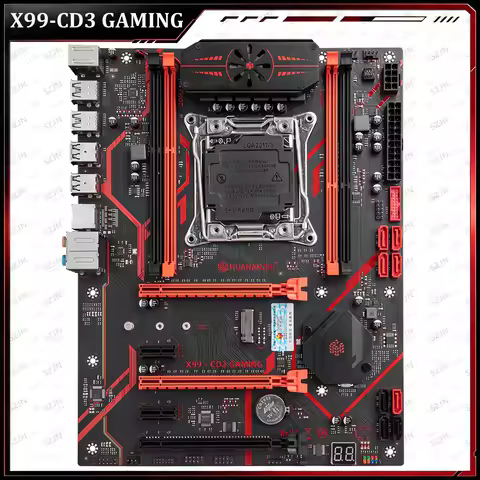 HUANANZHI CD3 X99 Motherboard Combo, Xeon E5 V3/V4 CPU, DDR3 Max 128GB, M.2 NVME & 8 SATA Server Wor
