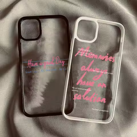 English Letter Clear Phone Case for Redmi 14C 13C 12C 4G Xiaomi Redmi Note 11 12 13 14 Pro Plus 5G P