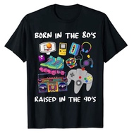 Born In The 80S Raised In The 90S Tshirt Retro Style 80S 90S Graphic Tee Hobbies Lover Vintage Outfi