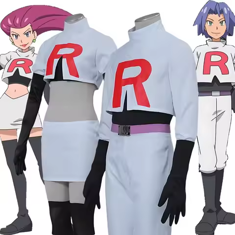 Anime Jessie and James Cosplay Costume Team Rocket Jessie Musashi James Kojirou Halloween Cosplay Co