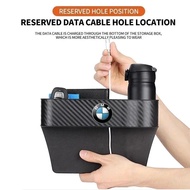 Car Carbon Fiber Pattern Seat Storage Box For BMW M Performance E36 E60 E90 X2 X1 X3 X5 E46 E39 E70 
