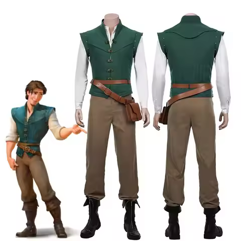 Men's Rapunzel Flynn Rider Costume Adult Prince Flynn Cosplay Costume for Halloween Purim