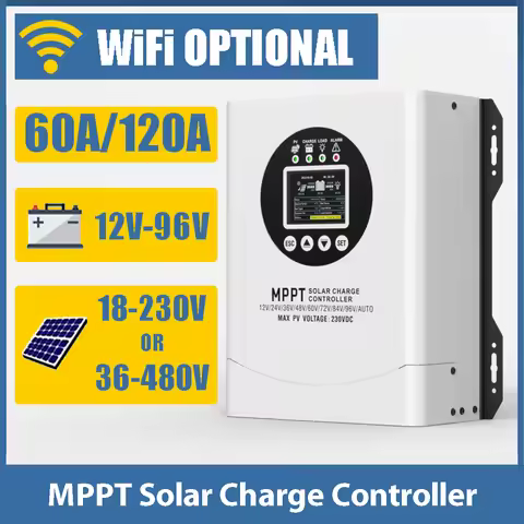 MPPT 60A 120A Solar Charge Controller 12V-96V 192V Battery System Auto Identify Max PV Panel Input 2