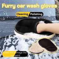 【ready stock】Car Wash Mitt Wool Car Wash Gloves Soft Hand Glove Washing Towe Vehicle Wash Mitt Car D