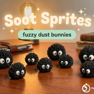 Soot Sprite Desk Buddy fuzzy dust bunnies x2 -  Decor - Malaysia Stock