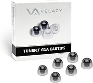 TuneFit G1A Silicone Earbud Tips, Patented Design for Comfortable Strenthened Vocal and Bass Ear Buds Tips (3 Pairs, XS/S/M, Black), Compatible with WF-1000XM5-Nozzle from 3.8-5.5mm-Valecy