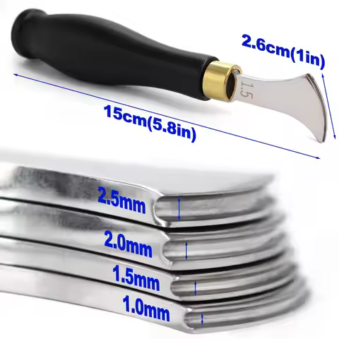 Leather Edge Creaser,1.0mm 1.5mm 2.0mm 2.5mm Craft Edge Creasing Tool High Quality Stainless Steel E