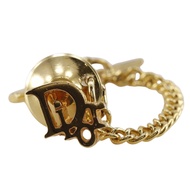 二手 Christian Dior 領帶夾、領帶別針、標誌別針胸針、鍍金、男士。