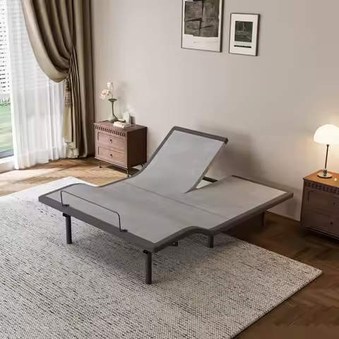Split Queen Adjustable Bed Frame, Smart Bed with Massage, Head amp Foot Incline, Wireless Remote, Ze